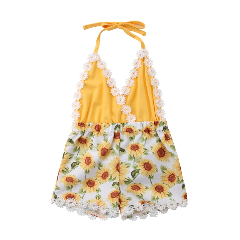 AA Girls Sunflower Romper Kids Baby Girls Halter Lace Romper Jumpsuit Children Girls One Piece Clothes Playsuit Cotton Outfits
AA Girls Sunflower Romper Kids Baby Girls Halter Lace Romper Jumpsuit Children Girls One Piece Clothes Playsuit Cotton Outfits