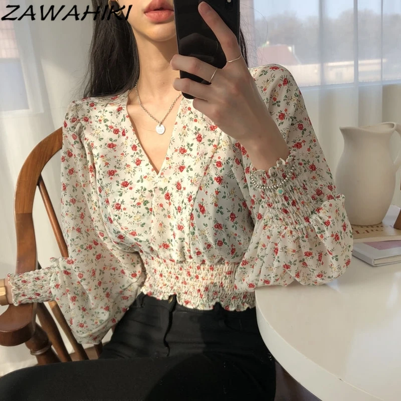 Zawхиты корейские шикарные винтажные элегантные цветочные шифоновые блузки для женщин летние с V-образным вырезом пышными рукавами складки ...
Zawхиты корейские шикарные винтажные элегантные цветочные шифоновые блузки для женщин летние с V-образным вырезом пышными рукавами складки ...