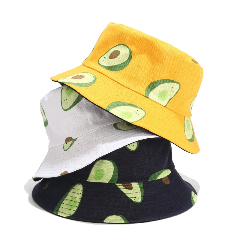 New Summer Canvas Bucket Hat Reversible Avocado Printed Fisherman Cap Fashion Sunbonnet Double-Sided Panama Bob Hat For Lovers
New Summer Canvas Bucket Hat Reversible Avocado Printed Fisherman Cap Fashion Sunbonnet Double-Sided Panama Bob Hat For Lovers