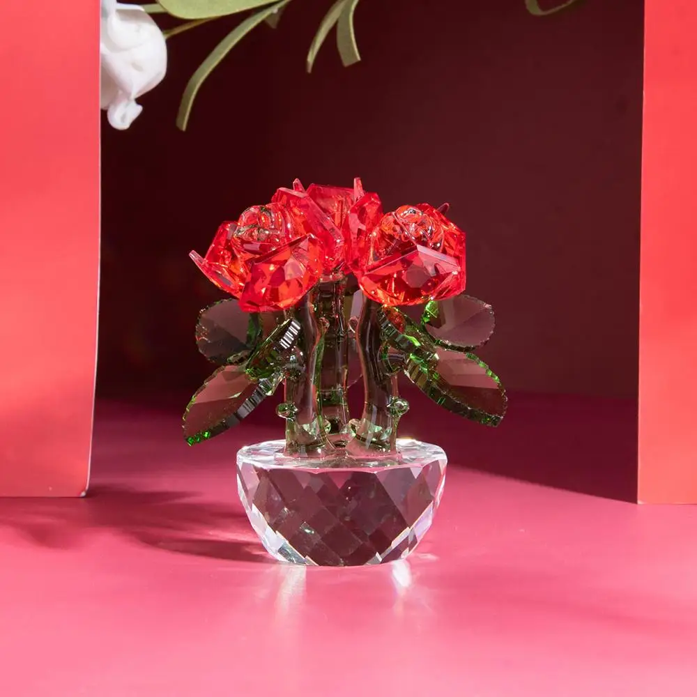 Crystal Three Roses Flower Tabletops Christmas Decorations Window Ornaments Best Gift For Friends
Crystal Three Roses Flower Tabletops Christmas Decorations Window Ornaments Best Gift For Friends