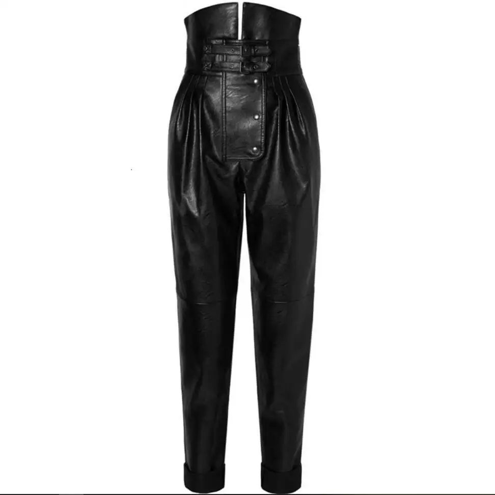 Модные женские брюки из искусственной кожи с высокой талией, Асимметричные Брюки с рюшами, женские шаровары
Модные женские брюки из искусственной кожи с высокой талией, Асимметричные Брюки с рюшами, женские шаровары