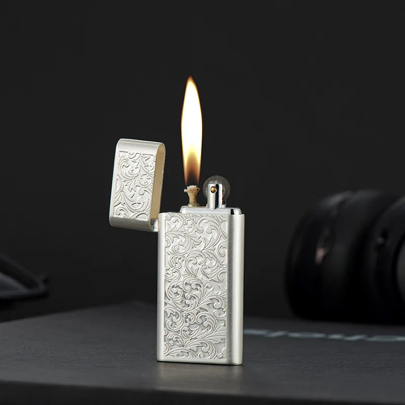 Metal Ultra-thin Grinding Wheel Kerosene Lighter Free Burning Gasoline Retro Flint Lighter Fuel Lighter Cigarette Gadgets
Metal Ultra-thin Grinding Wheel Kerosene Lighter Free Burning Gasoline Retro Flint Lighter Fuel Lighter Cigarette Gadgets