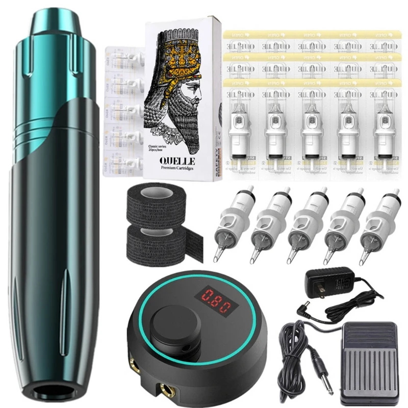 New Tattoo Machine Kit Rotary Cartridge Pen Set 20pcs Needles Power Supply for Artists
New Tattoo Machine Kit Rotary Cartridge Pen Set 20pcs Needles Power Supply for Artists