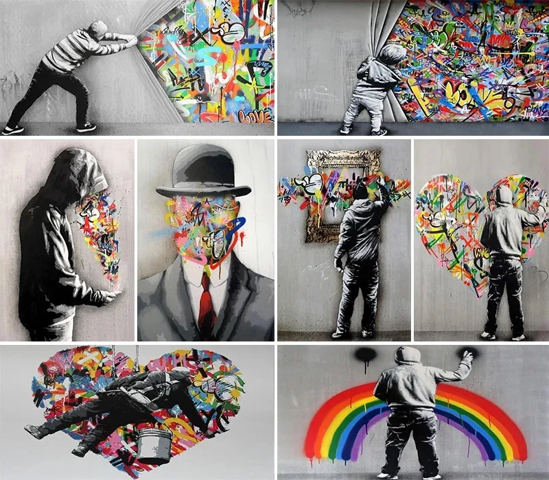 Graffiti Street Art Rainbow Love Heart Canvas Painting Abstract Posters and Prints Wall Art Pictures for Living Room Home Decor
Graffiti Street Art Rainbow Love Heart Canvas Painting Abstract Posters and Prints Wall Art Pictures for Living Room Home Decor