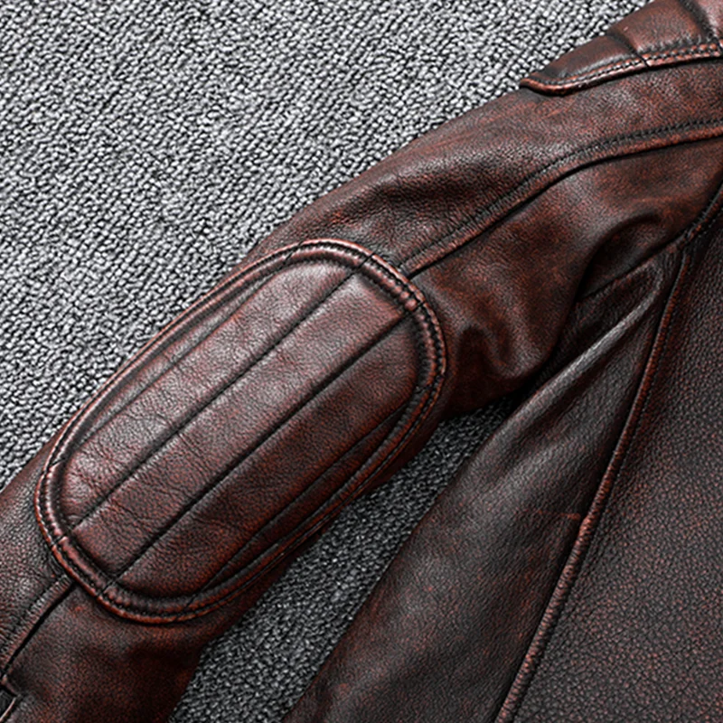 2021 Vintage Brown Stand Collar Motorcycle Style Genuine Leather Jacket Men Plus Size 4XL Real Natural Cowhide Spring Biker Coat
2021 Vintage Brown Stand Collar Motorcycle Style Genuine Leather Jacket Men Plus Size 4XL Real Natural Cowhide Spring Biker Coat