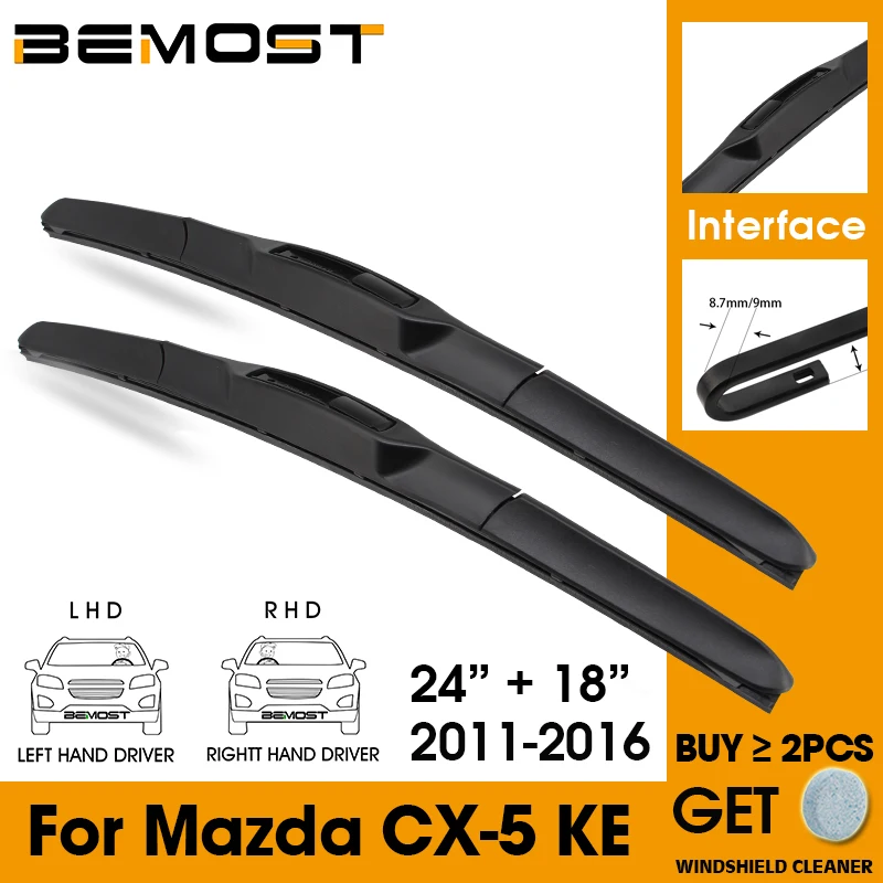 

Car Wiper Blade Front Window Windshield Rubber Silicon Refill Wipers For Mazda CX-5 KE 2011-2016 LHD RHD 24"+18" Car Accessories