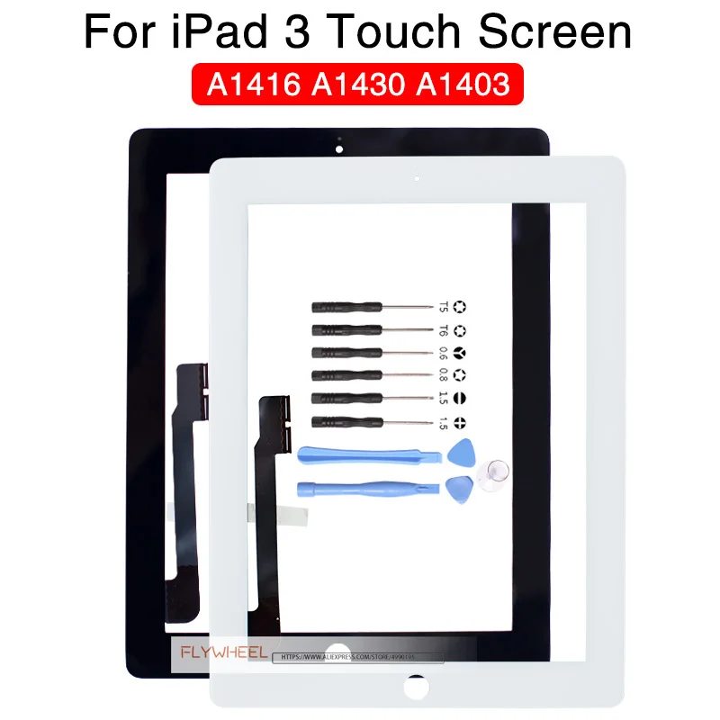Дигитайзер стеклянный сенсорного экрана в сборе для iPad 3 A1416 A1403 A1430 с набором
