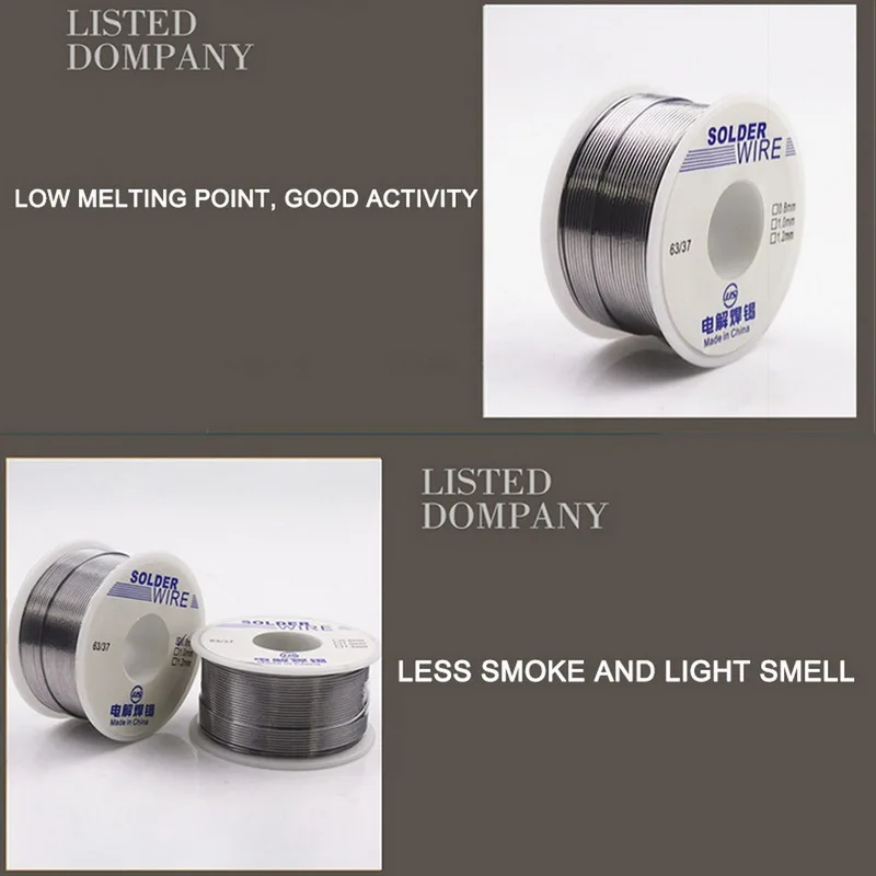 NEW Disposable 500/100g 0.8/1/1.2 63/37 FLUX 2.0% 45FT Tin Lead Tin Wire Rosin Core Solder Soldering Wire Roll
NEW Disposable 500/100g 0.8/1/1.2 63/37 FLUX 2.0% 45FT Tin Lead Tin Wire Rosin Core Solder Soldering Wire Roll