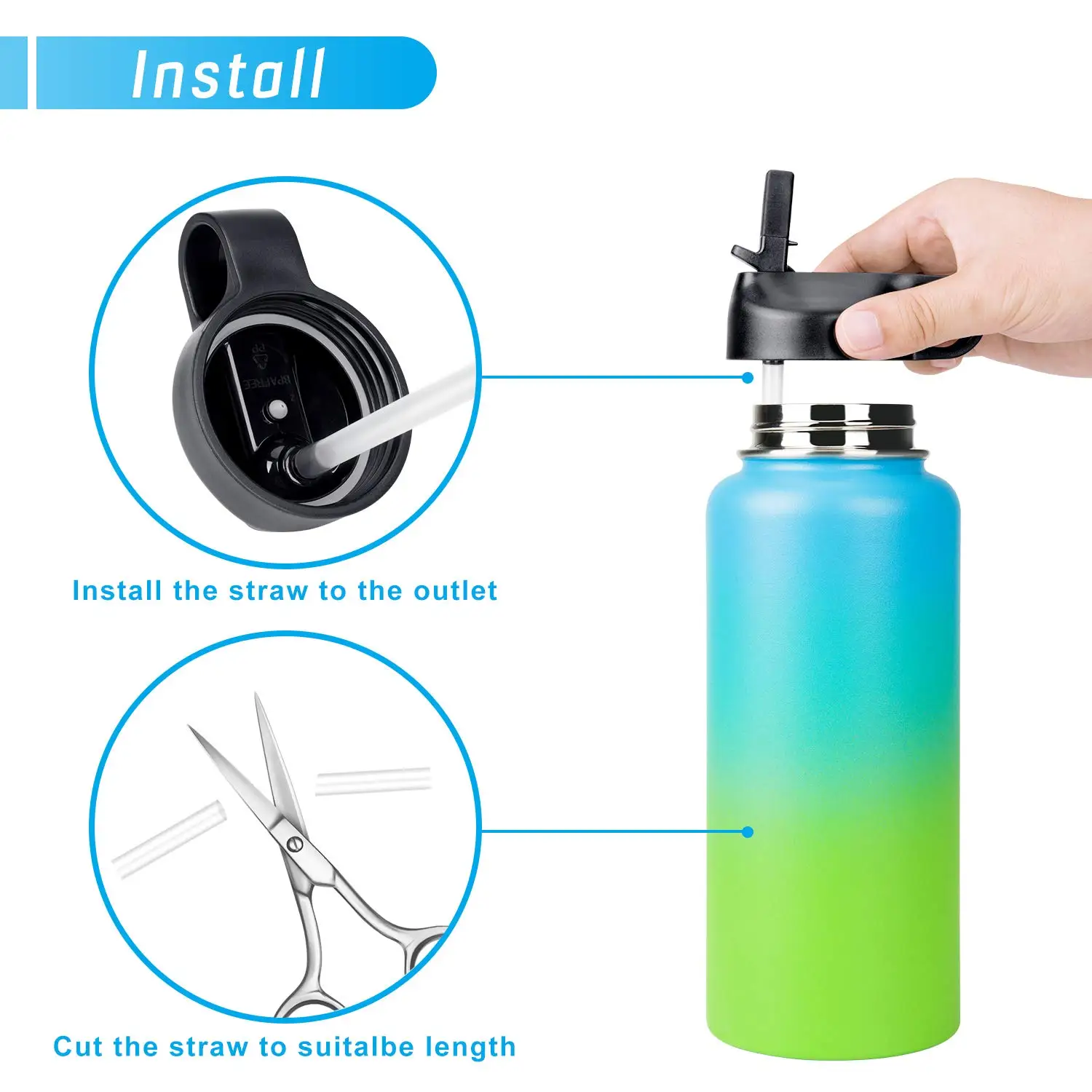 Straw Flip Lid Cap For Hydro Flask Wide Mouth Water Bottle Bonus 2 Straws And 2 Straw Brushes Kitchen Camping Tools Compatible
Straw Flip Lid Cap For Hydro Flask Wide Mouth Water Bottle Bonus 2 Straws And 2 Straw Brushes Kitchen Camping Tools Compatible