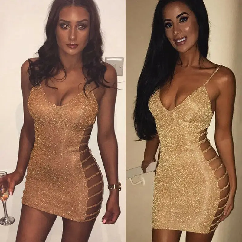 Women Sexy Bodycon Dress Sleeveless V Neck Spaghetti Strap Stretchy Package Hip Short Mini Dress Womens Club Dress Vestido 
Women Sexy Bodycon Dress Sleeveless V Neck Spaghetti Strap Stretchy Package Hip Short Mini Dress Womens Club Dress Vestido