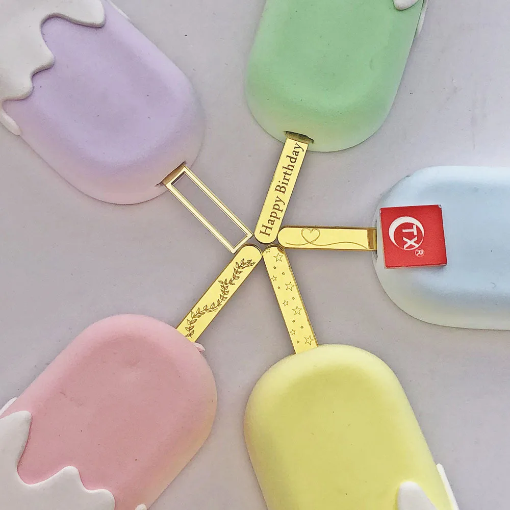 1pc Acrylic Cake sicle Stick Cake Topper Mirror Gold Ice Cream Stick Wedding CupcakeTopper Birthday Party Cake Decoration 
1pc Acrylic Cake sicle Stick Cake Topper Mirror Gold Ice Cream Stick Wedding CupcakeTopper Birthday Party Cake Decoration