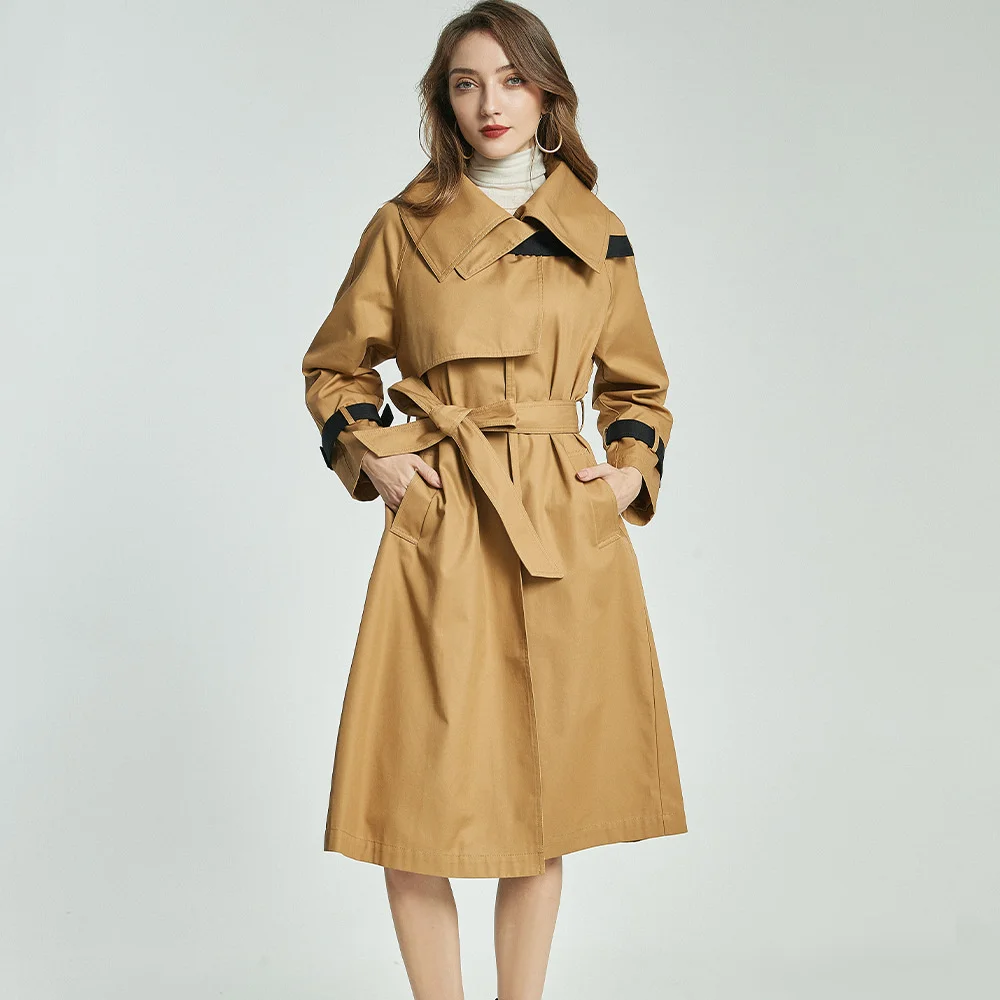 Женская Двухсторонняя ветровка с большим воротником из Твила в классическом стиле на осень 2021
Женская Двухсторонняя ветровка с большим воротником из Твила в классическом стиле на осень 2021