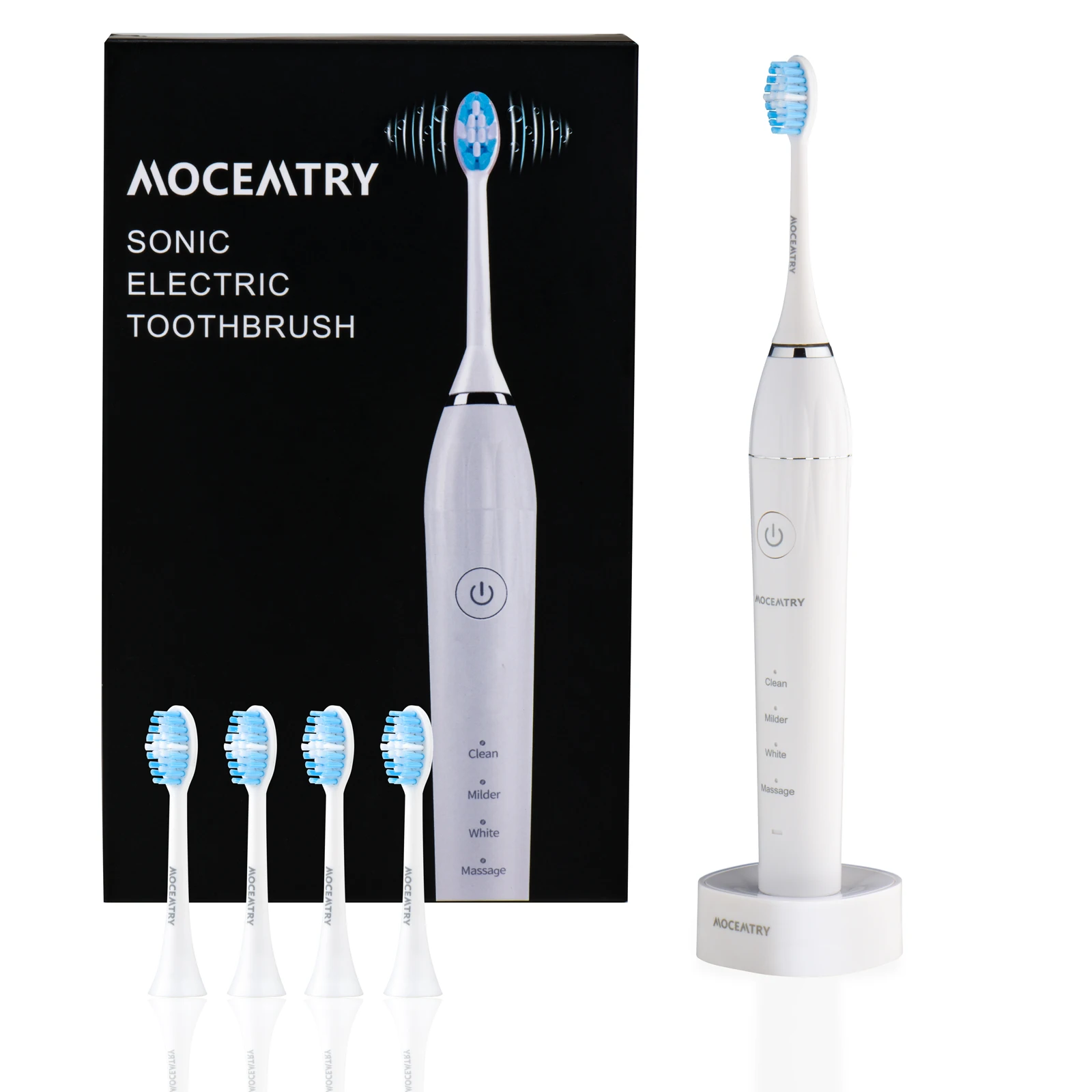 MOCEMTRY Sonic Electric Toothbrush Adult Timer Brush 4 Mode USB Charger Rechargeable 4PCS Tooth Brushes Replacement Heads Set
MOCEMTRY Sonic Electric Toothbrush Adult Timer Brush 4 Mode USB Charger Rechargeable 4PCS Tooth Brushes Replacement Heads Set