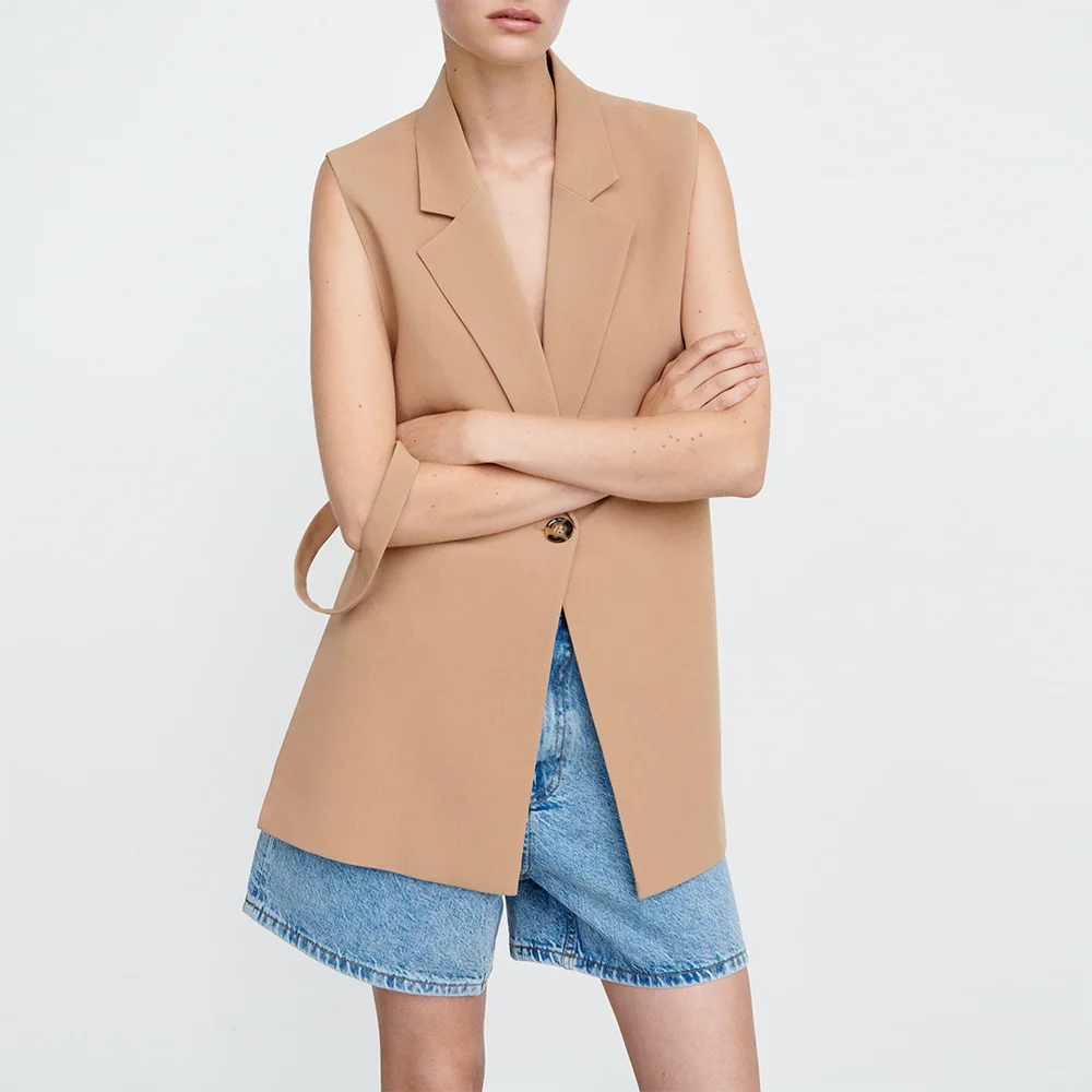 Za Vest Jacket Women 2021 Simply Sleeveless Single Button Suit Vest Office Ladies Wear Casual Slim Suit WaistCoat Outwear Tops
Za Vest Jacket Women 2021 Simply Sleeveless Single Button Suit Vest Office Ladies Wear Casual Slim Suit WaistCoat Outwear Tops