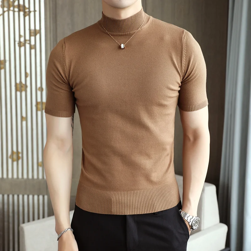 2021High collar Spring New Short Sleeve Sweater Men Clothing Simple Slim Turtleneck Casual Knitted Pullovers Streetwear S-3XL
2021High collar Spring New Short Sleeve Sweater Men Clothing Simple Slim Turtleneck Casual Knitted Pullovers Streetwear S-3XL
