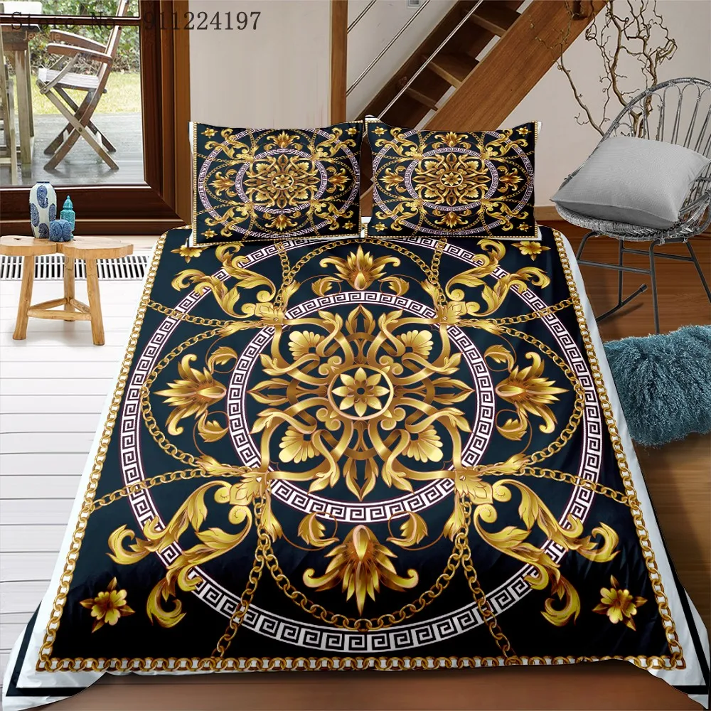 Black Gold Modern Duvet Cover Set Bedding Set Luxury Bedspreads Comforters Bed Set 3D Gold Chain Print Quilt Covers Bedclothes
Black Gold Modern Duvet Cover Set Bedding Set Luxury Bedspreads Comforters Bed Set 3D Gold Chain Print Quilt Covers Bedclothes