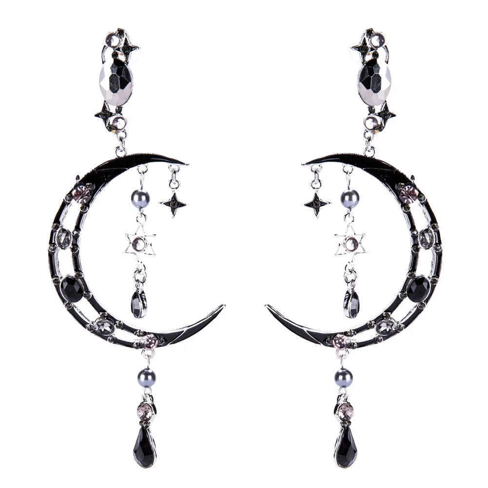 Exaggerated temperament oil dripping Diamond Stud Earrings 2021 trend Moon Star vintage Hanging Earrings for women fashion pierc
Exaggerated temperament oil dripping Diamond Stud Earrings 2021 trend Moon Star vintage Hanging Earrings for women fashion pierc
