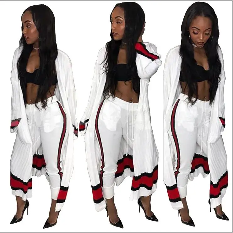 Fashion Women's sexy two-piece set 2-color printing Tracksuits suit sexy Long cardigan jacket + pants Loose casual Sports Suits 
Fashion Women's sexy two-piece set 2-color printing Tracksuits suit sexy Long cardigan jacket + pants Loose casual Sports Suits