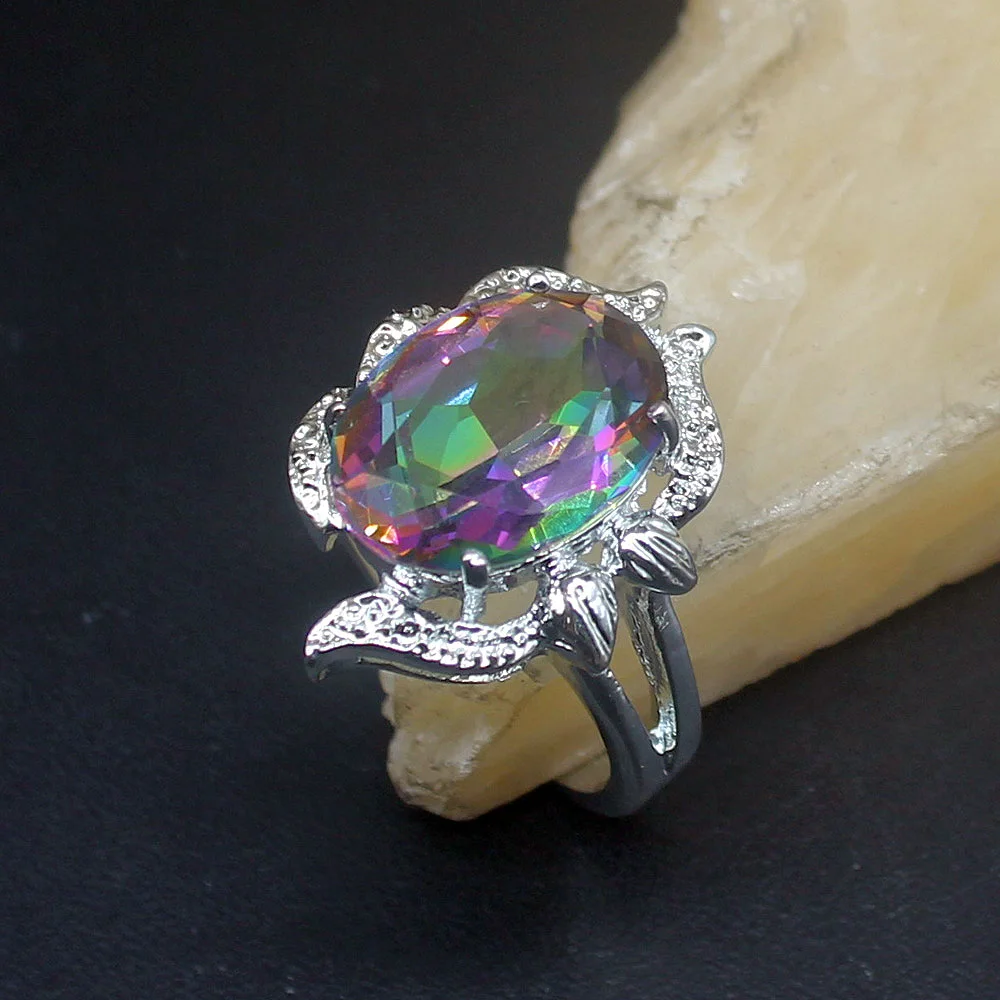 Gemstonefactory Jewelry Big Promotion Single Unique 925 Silver Rainbow Mystical Topaz Shiny Women Men Gifts Rings 9# 20214049
Gemstonefactory Jewelry Big Promotion Single Unique 925 Silver Rainbow Mystical Topaz Shiny Women Men Gifts Rings 9# 20214049