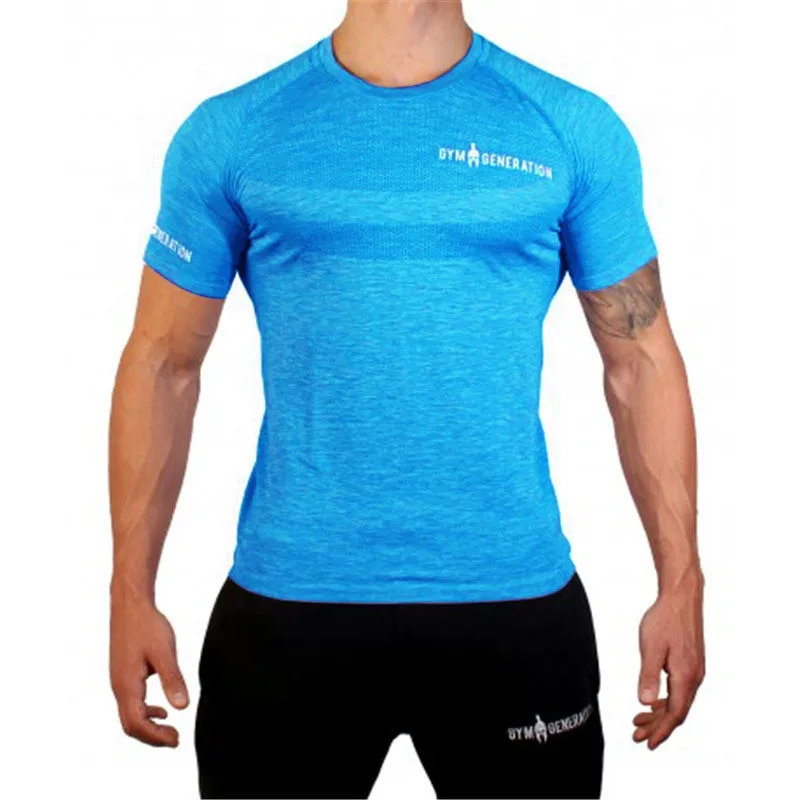 New Quick Dry Running T-shirt Fitnessmanesk Tight Short Sleeve T-Shirts men Compression T-shirt Sport Shirt Men Gym T Shirt 3XL