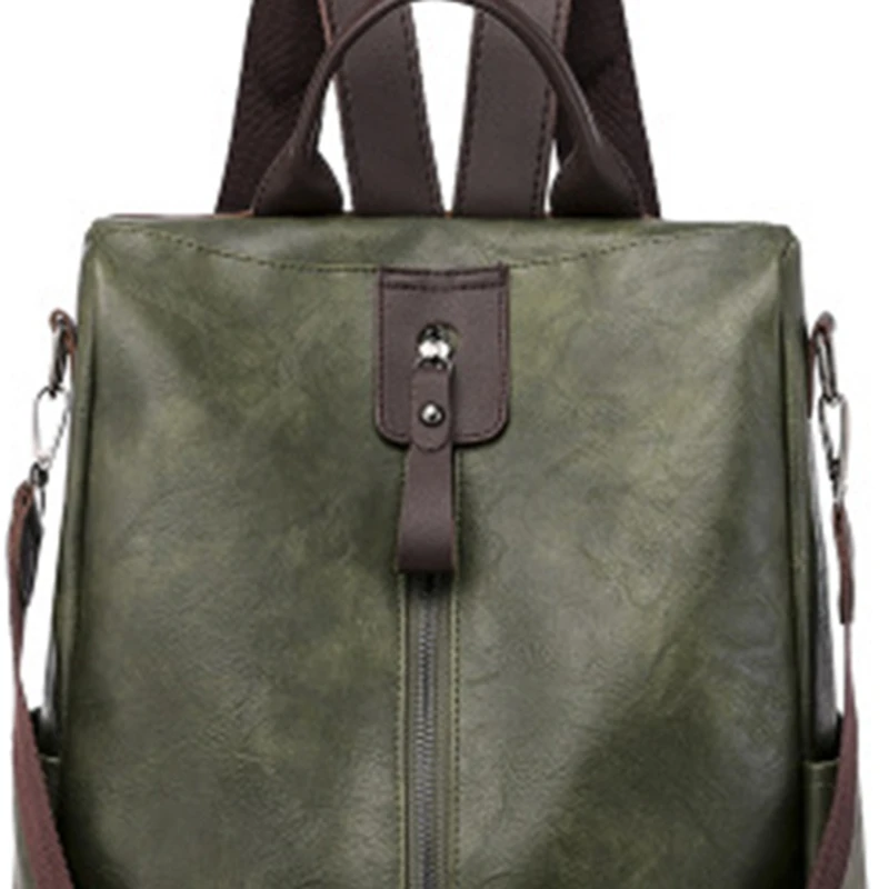PU Backpack Leisure Multifunctional Outdoor Travel Soft Leather Small Backpack