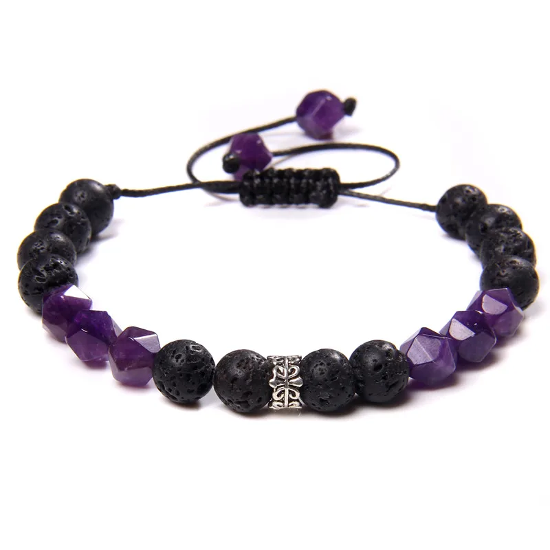 Faceted Amethys Bracelets Women Handmade Woven Black Rope Bangle 8 mm Nature Lava Stone Bead Pulsera Men Charm Bracelet Jewelry
Faceted Amethys Bracelets Women Handmade Woven Black Rope Bangle 8 mm Nature Lava Stone Bead Pulsera Men Charm Bracelet Jewelry