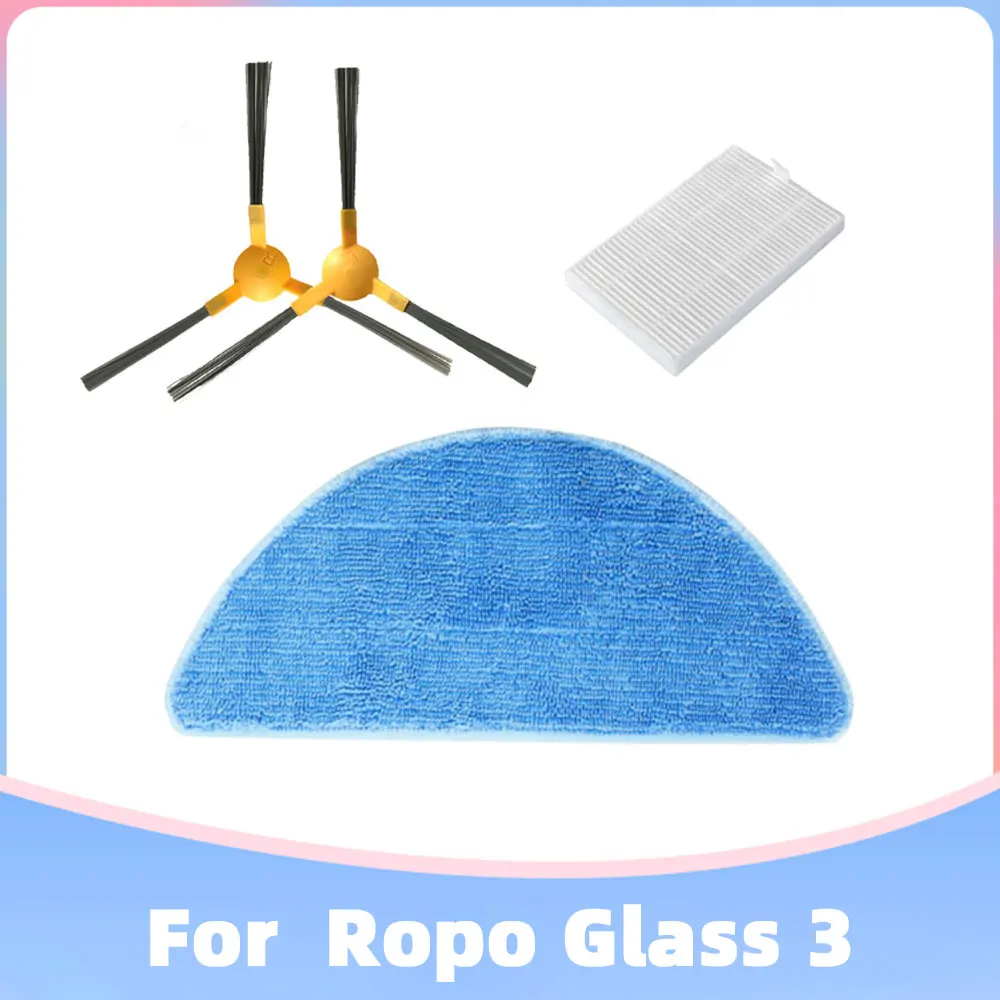 For Ropo Glass 3 Robotic Vacuum Cleaner Replacement Spear Parts Accessories 3-Arm Side Spin Brush Hepa Filter Mop Rag Cloth Set
For Ropo Glass 3 Robotic Vacuum Cleaner Replacement Spear Parts Accessories 3-Arm Side Spin Brush Hepa Filter Mop Rag Cloth Set