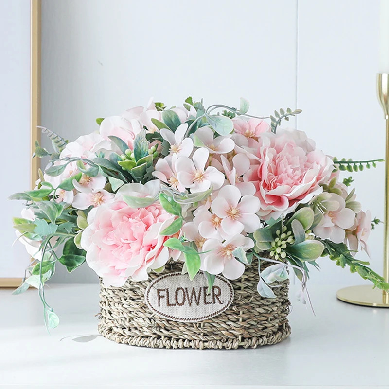 Rose Bouquet Artificial Peony Silk Flowers DIY Pink Hydrangea Plastic Fake Flowers Home Wedding Decoration Table Centerpieces
Rose Bouquet Artificial Peony Silk Flowers DIY Pink Hydrangea Plastic Fake Flowers Home Wedding Decoration Table Centerpieces