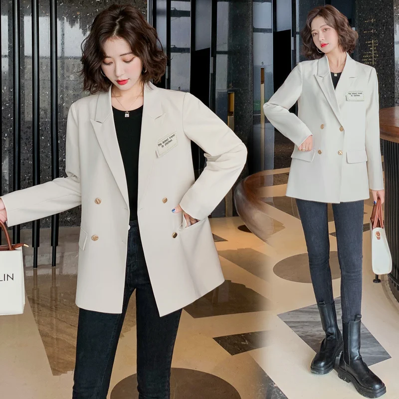 2021 Autumn Fashion Elegant Suit Collar Korean Double Breasted Commuter Suit Coat
2021 Autumn Fashion Elegant Suit Collar Korean Double Breasted Commuter Suit Coat