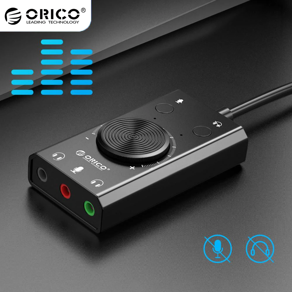 ORICO SC2 External USB Sound Card 3 Ports Stereo Mic Speaker Headset Adapter Mute Switch Volume Adjustment Free Drive
ORICO SC2 External USB Sound Card 3 Ports Stereo Mic Speaker Headset Adapter Mute Switch Volume Adjustment Free Drive