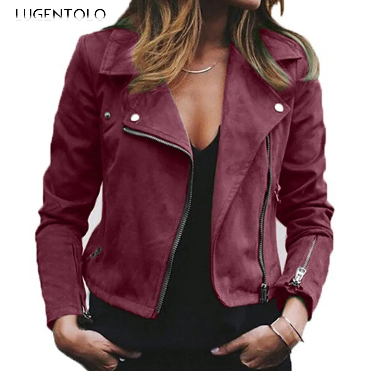 Куртка женская демисезонная на молнии, с длинным рукавом и отворотом
Куртка женская демисезонная на молнии, с длинным рукавом и отворотом