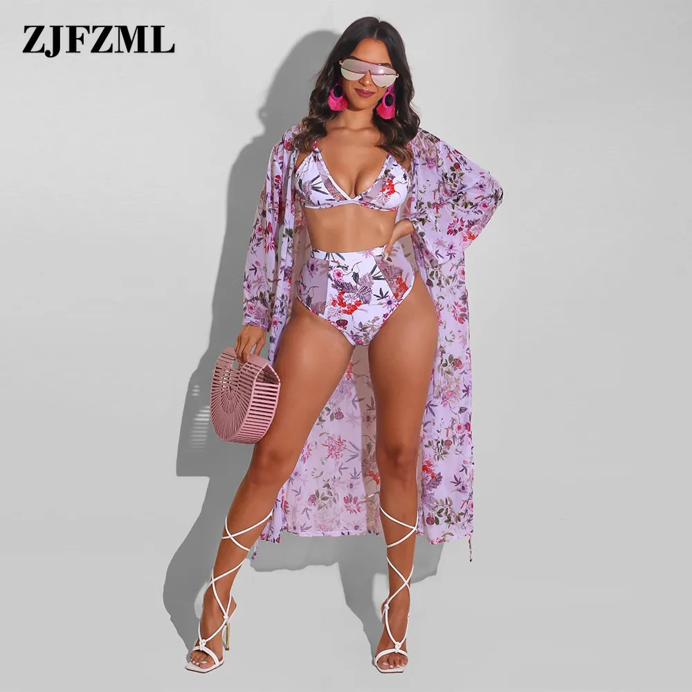 Floral Print 2 Piece Bikini Sets Summer Outfits Spaghetti Strap Bra Tops+high Waist Underpant+long Sleeve Cardigan Co Ord Suit
Floral Print 2 Piece Bikini Sets Summer Outfits Spaghetti Strap Bra Tops+high Waist Underpant+long Sleeve Cardigan Co Ord Suit