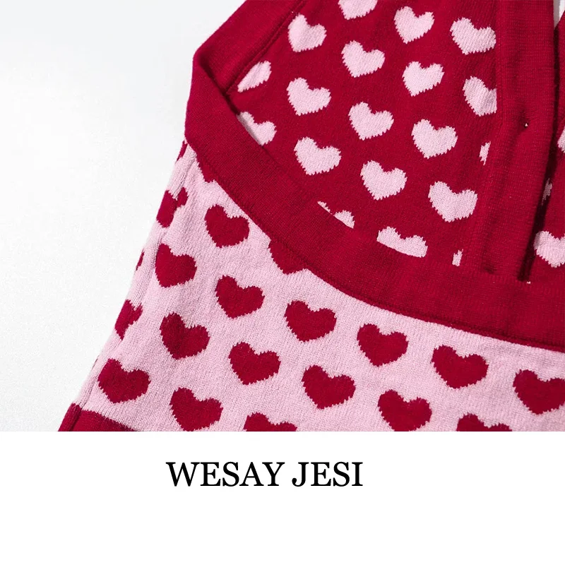 WESAY JESI 2021 Summer Women's New Halterneck Vest Love Print All-Match Deep V-Neck Cropped Open Back Knit Sexy Short Top
WESAY JESI 2021 Summer Women's New Halterneck Vest Love Print All-Match Deep V-Neck Cropped Open Back Knit Sexy Short Top