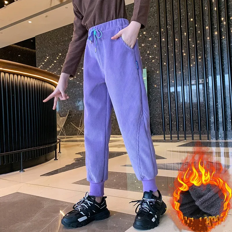 Teenage Girls Warm Pants Autumn Winter Casual Fleece Pants Thick Kids Elastic Waist Pants School Children Trousers 12 13 14 Year
Teenage Girls Warm Pants Autumn Winter Casual Fleece Pants Thick Kids Elastic Waist Pants School Children Trousers 12 13 14 Year