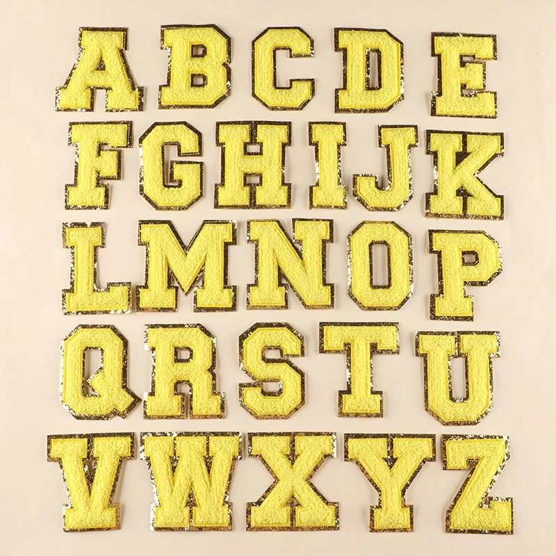 Prajna Towel Embroidery Patches Yellow Letters Iron On Patches For Kid Clothing Alphabet Patch DIY Name Badge Jeans Accessories
Prajna Towel Embroidery Patches Yellow Letters Iron On Patches For Kid Clothing Alphabet Patch DIY Name Badge Jeans Accessories