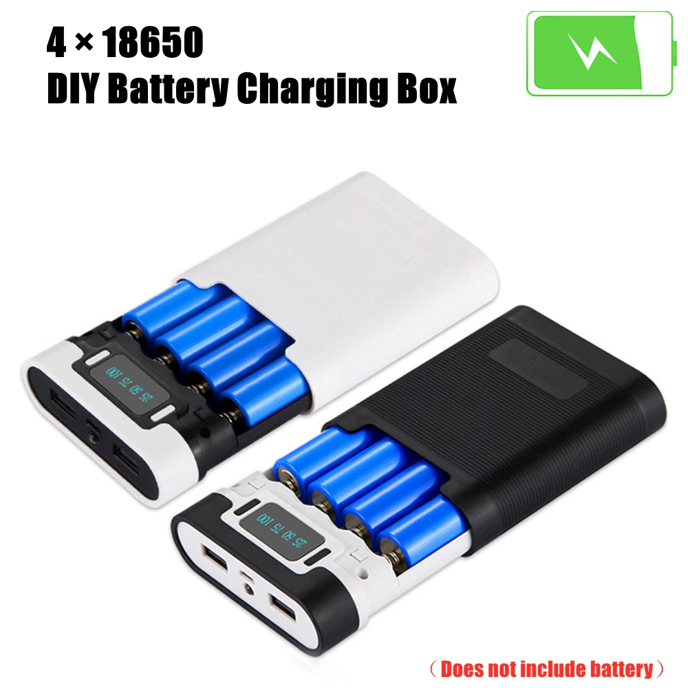 4×18650 Battery Storage Box Dual USB Portable Charger Power Bank DIY Capacity External Battery Charging Box Without Battery
4×18650 Battery Storage Box Dual USB Portable Charger Power Bank DIY Capacity External Battery Charging Box Without Battery