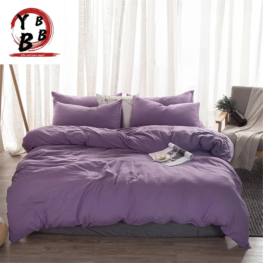 Soft Washed Cotton Bedding Set purple Bedlinen twin queen king Duvet Cover bed sheet pillowcase adult solid color Bedclothes
Soft Washed Cotton Bedding Set purple Bedlinen twin queen king Duvet Cover bed sheet pillowcase adult solid color Bedclothes