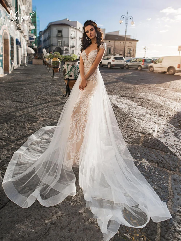 MNGRL Simple Retro V-neck Sleeveless Wedding Gown White Lace 3D Flower Bridal Dresses Backless Plus Size Wedding Dress
MNGRL Simple Retro V-neck Sleeveless Wedding Gown White Lace 3D Flower Bridal Dresses Backless Plus Size Wedding Dress