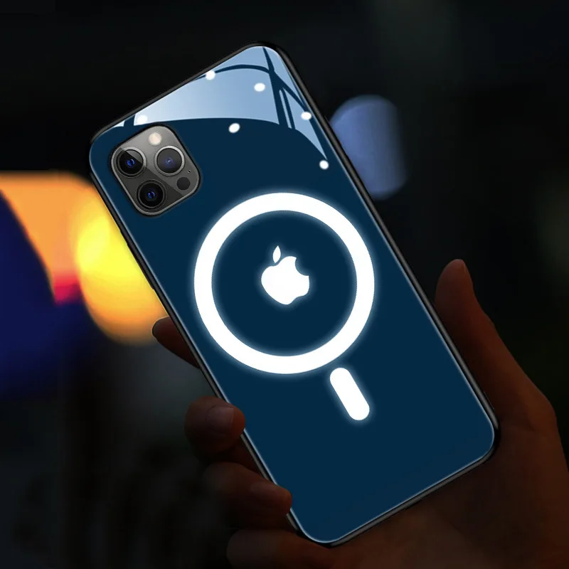 Suitable for iPhone 7 8 Plus X XR XS MAX 11 12Pro Max Mini Mobile Phone Case glass Voice controlled luminous MagSafe Shell Cover
Suitable for iPhone 7 8 Plus X XR XS MAX 11 12Pro Max Mini Mobile Phone Case glass Voice controlled luminous MagSafe Shell Cover