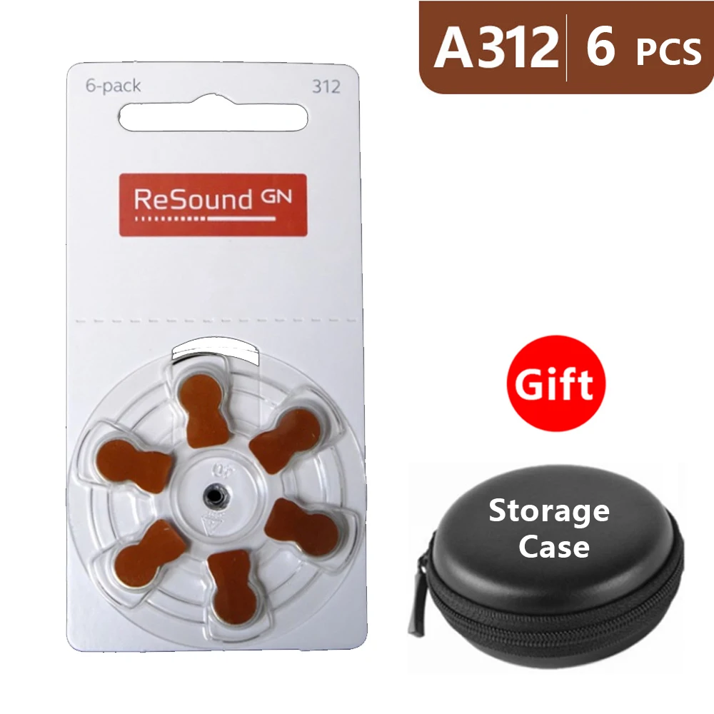 Hearing Aid Batteries Size 312 za Resound,Pack of 6,Brown Tab PR41 1.45V Type 312 Zinc Air Battery Amplifier with Box Case
Hearing Aid Batteries Size 312 za Resound,Pack of 6,Brown Tab PR41 1.45V Type 312 Zinc Air Battery Amplifier with Box Case