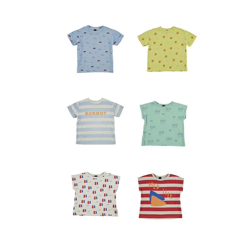BONMOTIns baby short-sleeved T-shirt printed cotton short-sleeved shirt for infants and girls striped half-sleeved shirt
BONMOTIns baby short-sleeved T-shirt printed cotton short-sleeved shirt for infants and girls striped half-sleeved shirt