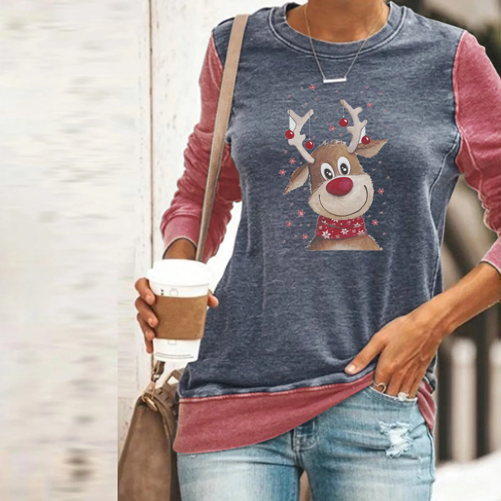 Women's Sweatshirts Casual Loose Round Neck Long Sleeve Christmas Print Top Winter Clothes Women Streetwear Sudadera Mujer
Women's Sweatshirts Casual Loose Round Neck Long Sleeve Christmas Print Top Winter Clothes Women Streetwear Sudadera Mujer