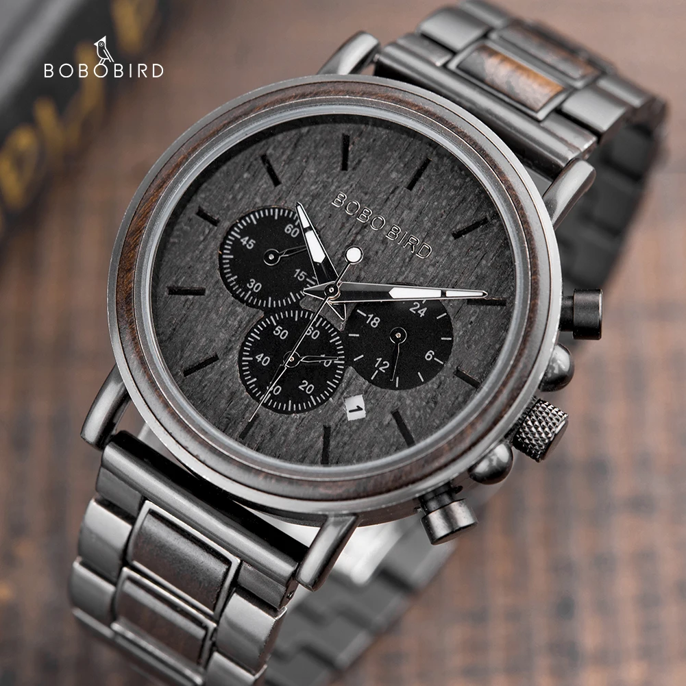 BOBO BIRD Men Watches Stopwatch relojes hombre Wooden Wristwatches Male Show Date erkek kol saati in Gifts Box USA warehouse
BOBO BIRD Men Watches Stopwatch relojes hombre Wooden Wristwatches Male Show Date erkek kol saati in Gifts Box USA warehouse