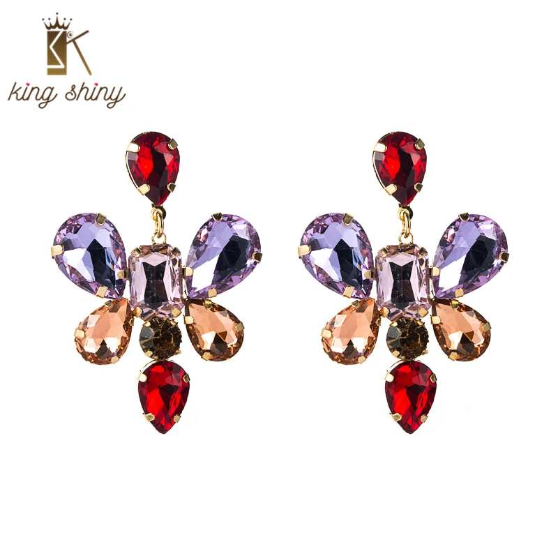King Shiny Elegant Colorful Crystal Butterfly Dangle Earrings Vintage Geometric Gem Diamond Beaded Drop Earring Girl Ear Jewelry
King Shiny Elegant Colorful Crystal Butterfly Dangle Earrings Vintage Geometric Gem Diamond Beaded Drop Earring Girl Ear Jewelry
