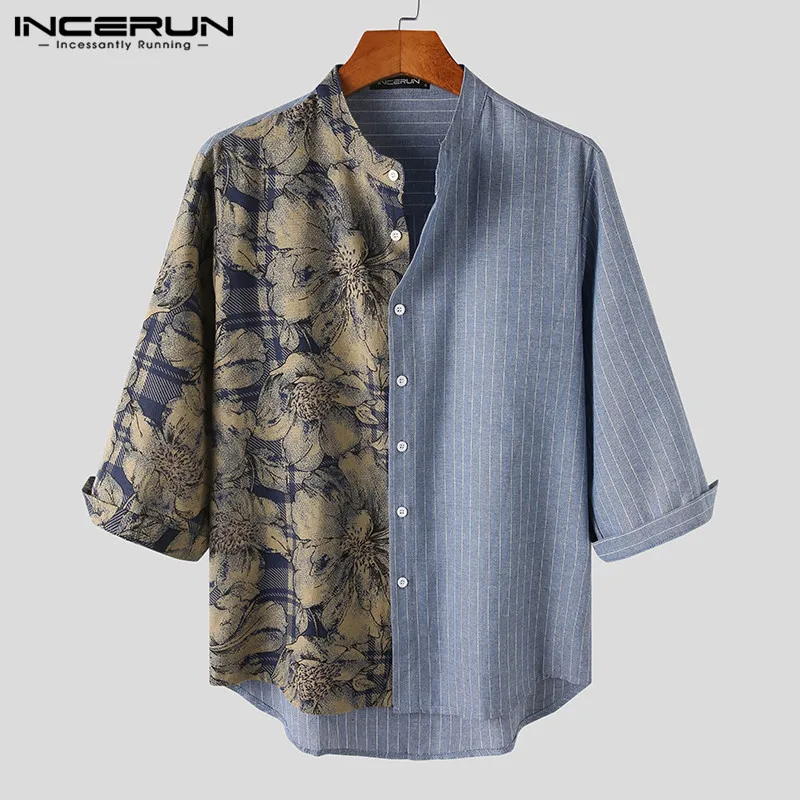 Винтаж, с принтом, на кнопках; Camisa INCERUN Для мужчин, из кусков, для спорта и отдыха 3/4 рукав, воротник-стойка, мужские свободные цветочные рубашк...
Винтаж, с принтом, на кнопках; Camisa INCERUN Для мужчин, из кусков, для спорта и отдыха 3/4 рукав, воротник-стойка, мужские свободные цветочные рубашк...