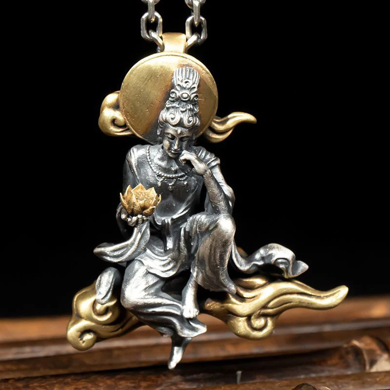 New Retro Handmade Patron Saint Natal Zodiac Silver Men Necklaces Guanyin Pendant Female Jewelry Accessories
New Retro Handmade Patron Saint Natal Zodiac Silver Men Necklaces Guanyin Pendant Female Jewelry Accessories