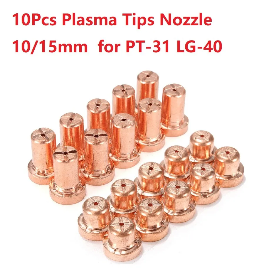 10Pcs 10/15mm Extended Long Plasma Tips Gas Nozzle Electrodes For PT-31 LG-40 Welding Cutting Torch 12mm X 8mm
10Pcs 10/15mm Extended Long Plasma Tips Gas Nozzle Electrodes For PT-31 LG-40 Welding Cutting Torch 12mm X 8mm
