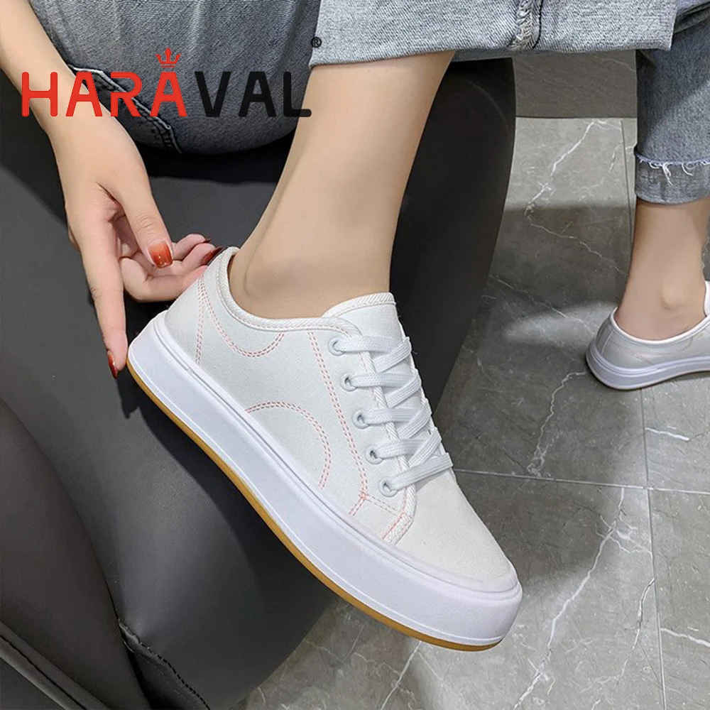 HARAVAL Women Sneakers Shoes Thick Bottom Canvas White Spring/Autumn Lace Up Casual Shoes Adult Footwear Female Sports M11
HARAVAL Women Sneakers Shoes Thick Bottom Canvas White Spring/Autumn Lace Up Casual Shoes Adult Footwear Female Sports M11