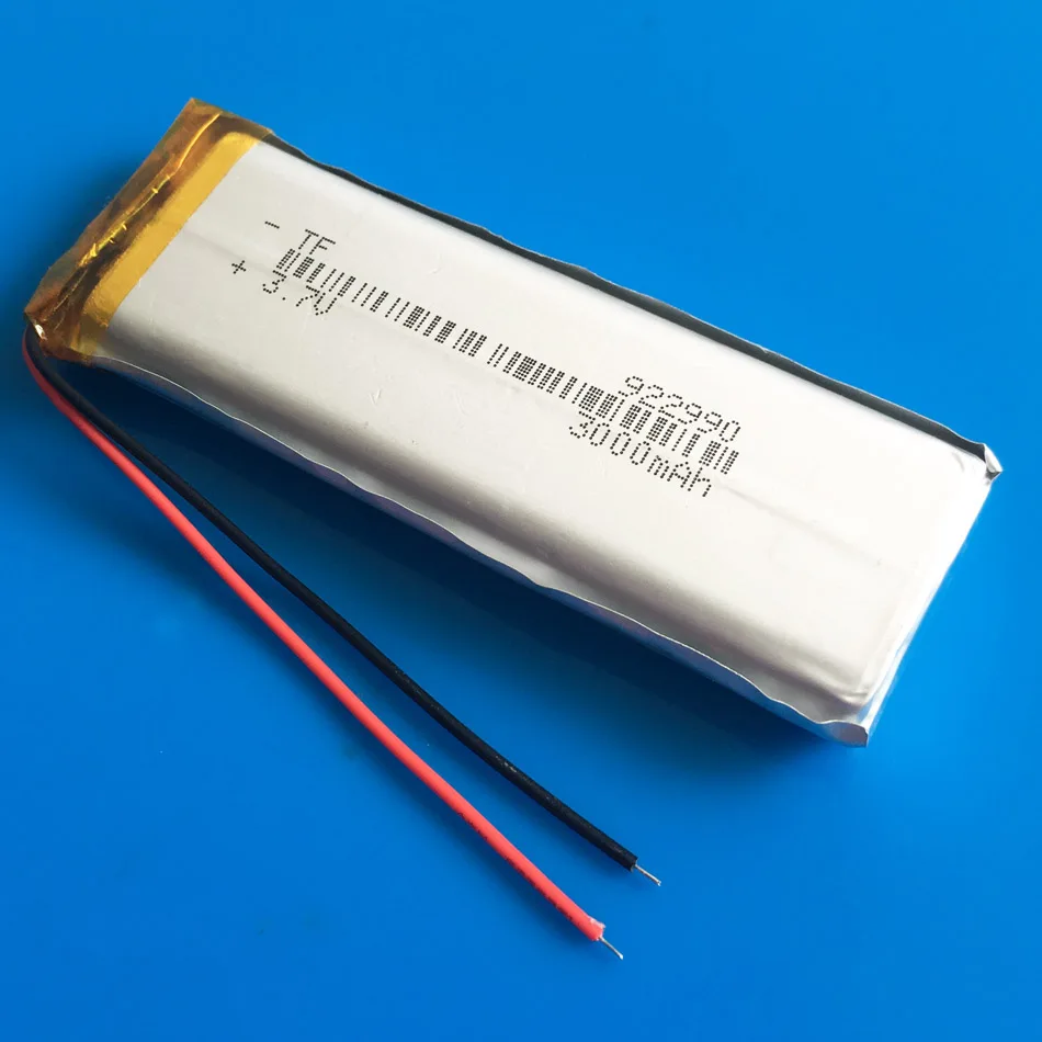 3.7V 3000mAh lithium polymer lipo rechargeable battery 922990 for GPS DVD PDA PAD power bank Tablet PC e-book camera tablet
3.7V 3000mAh lithium polymer lipo rechargeable battery 922990 for GPS DVD PDA PAD power bank Tablet PC e-book camera tablet