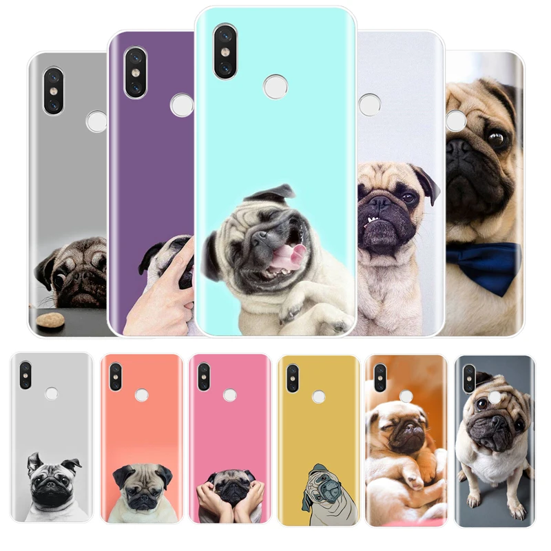 Животные милые Мопсы собака мягкая фотография для Xiao MI 4 5 6 плюс 5C 6X 8 Pro 8se 8Lite MAX3Pro |